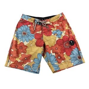 Vissla Mens Floral Board Shorts Swim Trunks Size 28 Upcycled Coconut Stretch